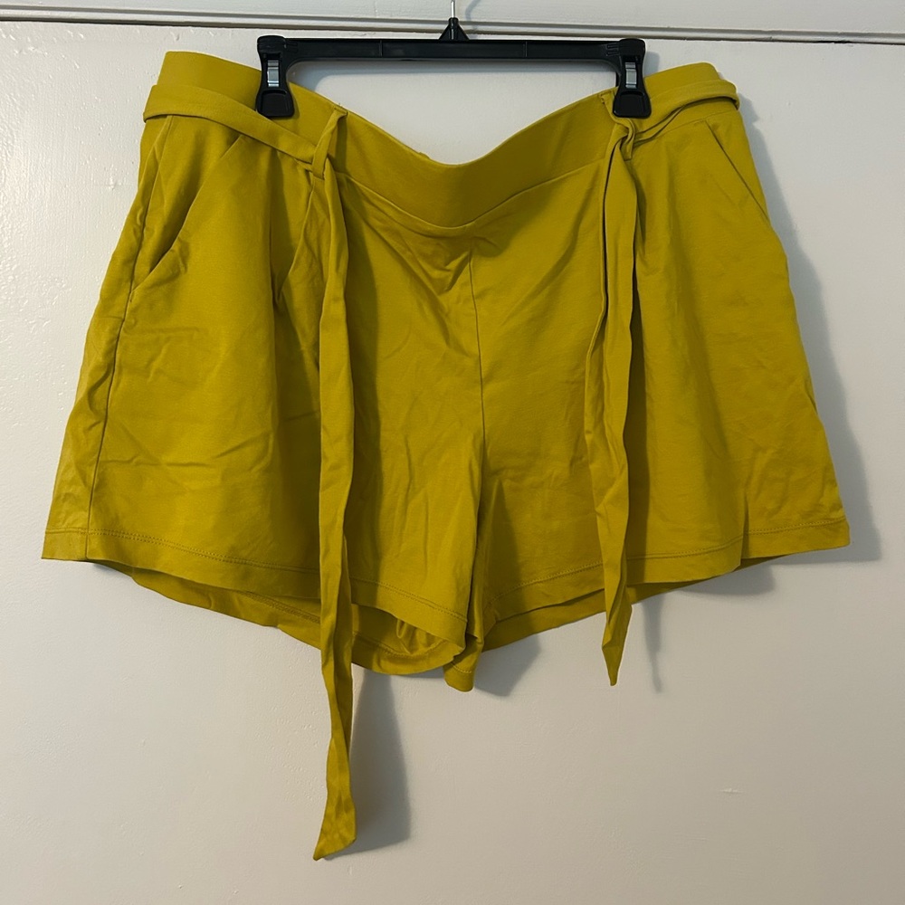 Loft Mustard Shorts with Belt